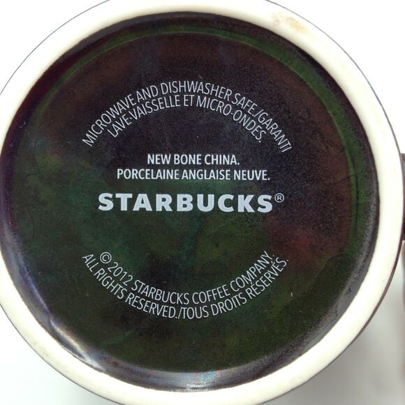 Starbucks Mermaid Coffee Mug Collectible Bone China Ceramic Black Gold 2012 - Picture 7 of 8